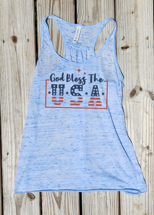 God Bless the USA Flowy Racerback Tank - Pre-Order