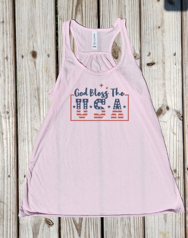 God Bless the USA Flowy Racerback Tank - Pre-Order