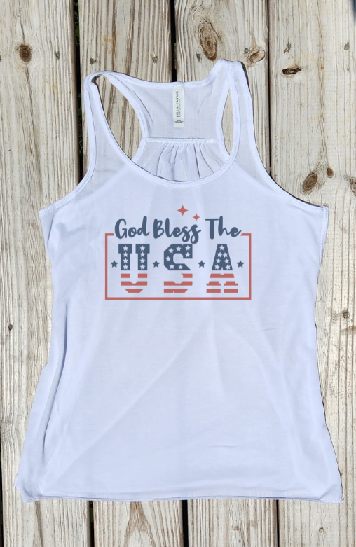 God Bless the USA Flowy Racerback Tank - Pre-Order