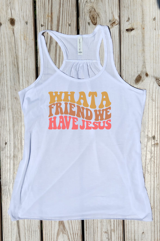 What A Friend We Have In Jesus Flowy Racerback Tank - Pre-Order