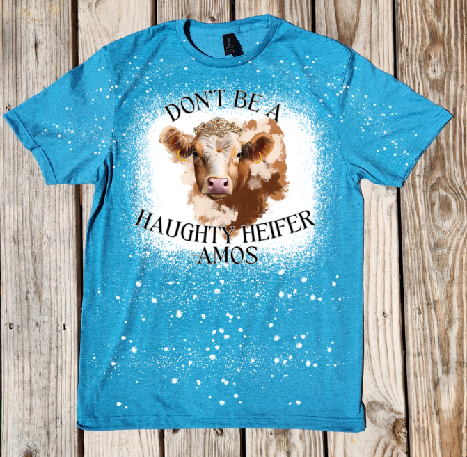 Don't Be A Haughty Heifer - Amos *Tan Cow* Softstyle T-shirt - Pre-Order