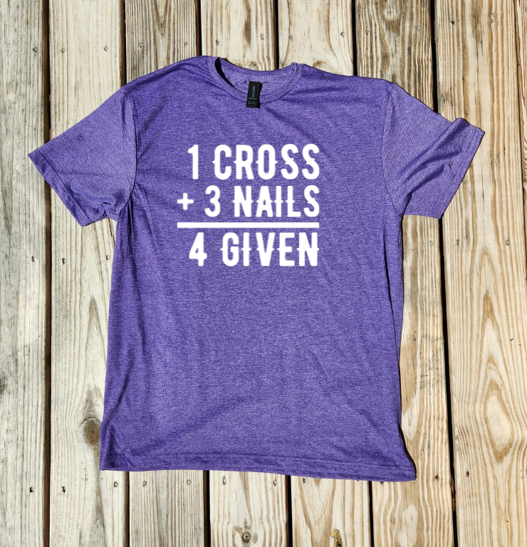 1 Cross + 3 Nails = Forgiven Softstyle T-shirt - Pre-Order