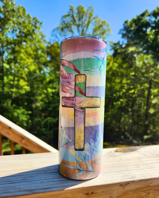 Watercolor Crosses 20z Tumbler - Pre-Order